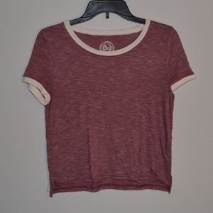 CROP RINGER TEE SZ SMALL